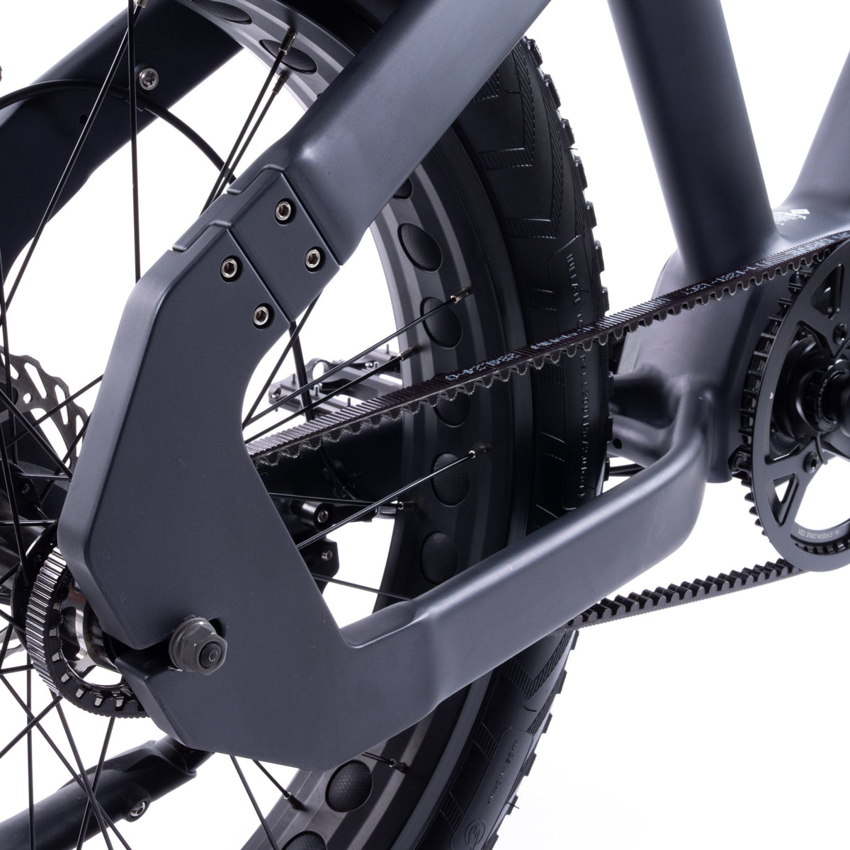 ONSRA QUASAR E-Bike – Hinterbau mit Riemenantrieb