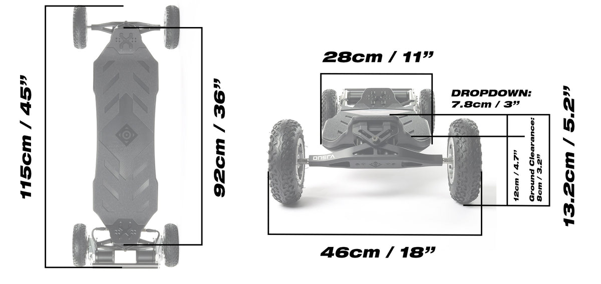 ONSRA VELAR 2.0 S suspension measurements and dimensions