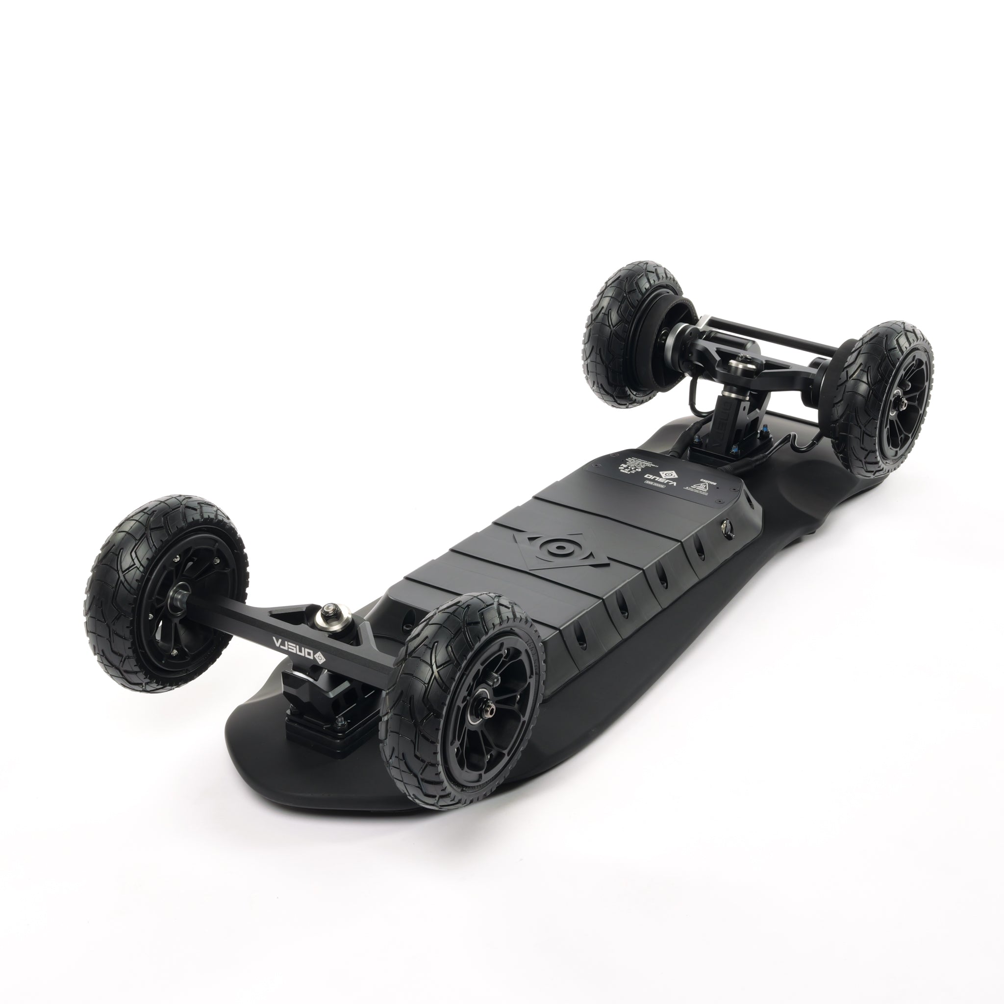 Challenger 2 electric skateboard with kicktail deck, all-CNC trucks and components, high performance esk8 longboard for commuting and carving