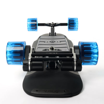 Challenger 2 electric skateboard with kicktail deck, all-CNC trucks and components, high performance esk8 longboard for commuting and carving