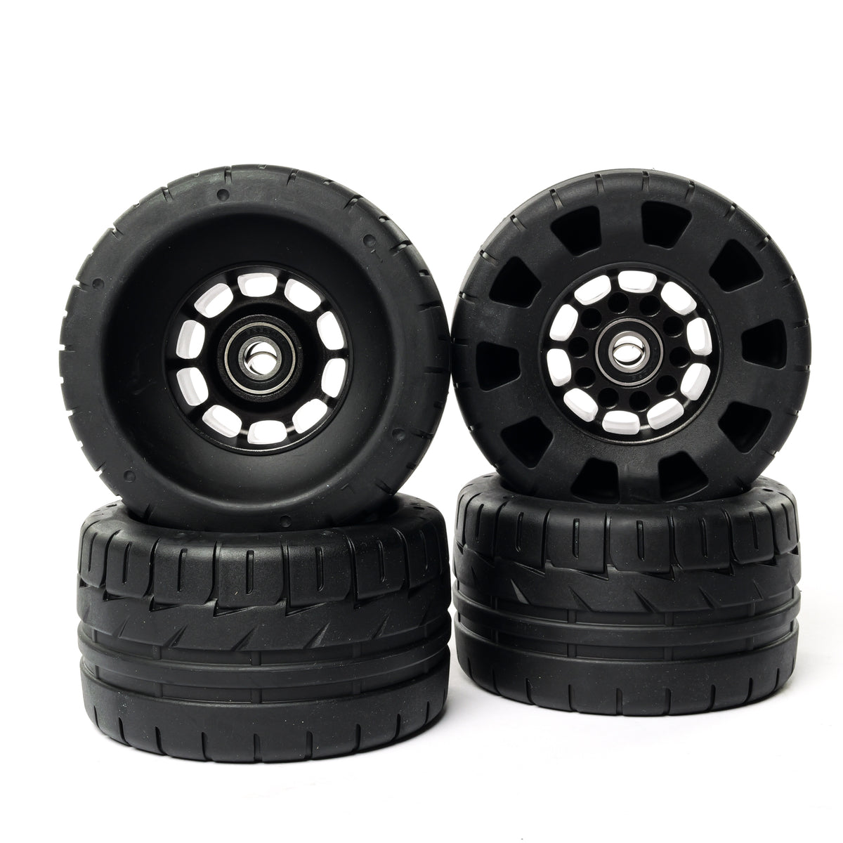 Onsra 115mm x 65mm 70A black rubber electric skateboard wheel with street tread pattern